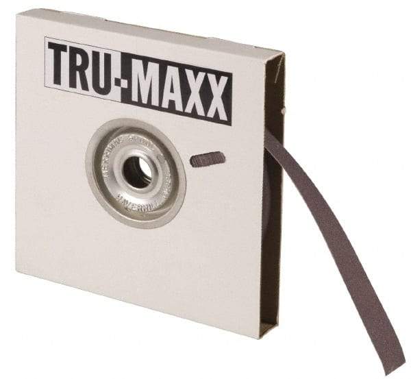 Tru-Maxx - 1" x 50 Yd 400 Grit Aluminum Oxide Cloth Roll - Super Fine Grade, J Weighted Backing - Industrial Tool & Supply