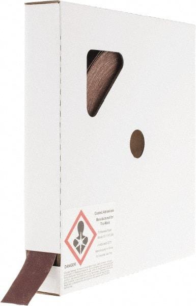 Tru-Maxx - 1" x 50 Yd 240 Grit Aluminum Oxide Cloth Roll - Very Fine Grade, J Weighted Backing - Industrial Tool & Supply