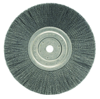 8" - Diameter Narrow Face Crimped Wire Wheel; .008" Steel Fill; 5/8" Arbor Hole - Industrial Tool & Supply