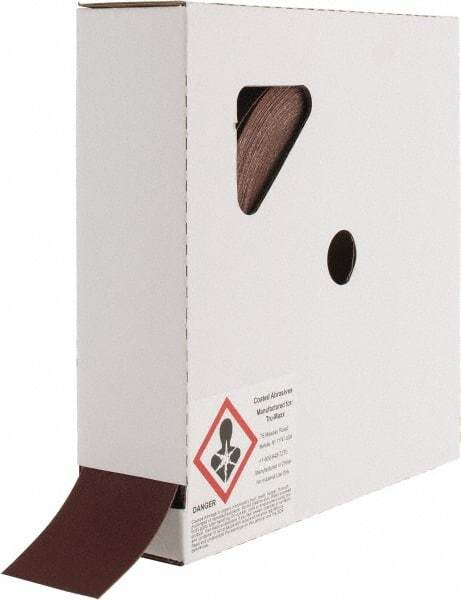 Tru-Maxx - 2" x 50 Yd 220 Grit Aluminum Oxide Cloth Roll - Very Fine Grade, J Weighted Backing - Industrial Tool & Supply