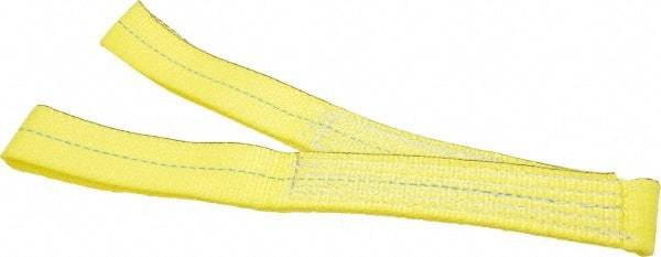 Lift-All - 3' Long x 2" Wide, 2,400 Lb Vertical Capacity, 1 Ply, Nylon Web Sling - 1,900 Lb Choker Capacity, Yellow - Industrial Tool & Supply