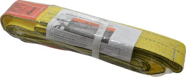 Lift-All - 7' Long x 2" Wide, 2,400 Lb Vertical Capacity, 1 Ply, Nylon Web Sling - 1,900 Lb Choker Capacity, Yellow - Industrial Tool & Supply