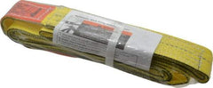Lift-All - 7' Long x 2" Wide, 2,400 Lb Vertical Capacity, 1 Ply, Nylon Web Sling - 1,900 Lb Choker Capacity, Yellow - Industrial Tool & Supply