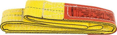 Lift-All - 3' Long x 2" Wide, 4,800 Lb Vertical Capacity, 2 Ply, Nylon Web Sling - 3,800 Lb Choker Capacity, Yellow - Industrial Tool & Supply