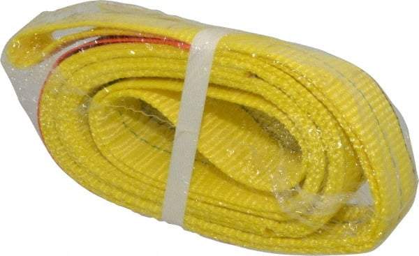 Lift-All - 4' Long x 2" Wide, 4,800 Lb Vertical Capacity, 2 Ply, Nylon Web Sling - 3,800 Lb Choker Capacity, Yellow - Industrial Tool & Supply