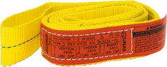 Lift-All - 5' Long x 2" Wide, 4,800 Lb Vertical Capacity, 2 Ply, Nylon Web Sling - 3,800 Lb Choker Capacity, Yellow - Industrial Tool & Supply