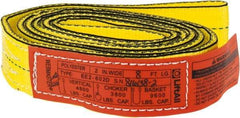 Lift-All - 8' Long x 2" Wide, 4,800 Lb Vertical Capacity, 2 Ply, Nylon Web Sling - 3,800 Lb Choker Capacity, Yellow - Industrial Tool & Supply