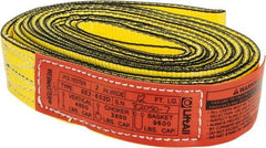 Lift-All - 12' Long x 2" Wide, 4,800 Lb Vertical Capacity, 2 Ply, Nylon Web Sling - 3,800 Lb Choker Capacity, Yellow - Industrial Tool & Supply