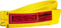 Lift-All - 4' Long x 3" Wide, 3,600 Lb Vertical Capacity, 1 Ply, Nylon Web Sling - 2,900 Lb Choker Capacity, Yellow - Industrial Tool & Supply