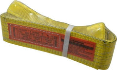 Lift-All - 3' Long x 3" Wide, 6,500 Lb Vertical Capacity, 2 Ply, Nylon Web Sling - 5,200 Lb Choker Capacity, Yellow - Industrial Tool & Supply