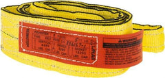 Lift-All - 5' Long x 3" Wide, 6,600 Lb Vertical Capacity, 2 Ply, Nylon Web Sling - 5,200 Lb Choker Capacity, Yellow - Industrial Tool & Supply