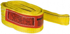 Lift-All - 6' Long x 3" Wide, 6,600 Lb Vertical Capacity, 2 Ply, Nylon Web Sling - 5,200 Lb Choker Capacity, Yellow - Industrial Tool & Supply