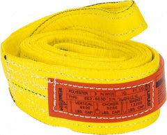 Lift-All - 10' Long x 3" Wide, 6,600 Lb Vertical Capacity, 2 Ply, Nylon Web Sling - 5,200 Lb Choker Capacity, Yellow - Industrial Tool & Supply