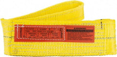 Lift-All - 3' Long x 4" Wide, 8,600 Lb Vertical Capacity, 2 Ply, Nylon Web Sling - 6,900 Lb Choker Capacity, Yellow - Industrial Tool & Supply
