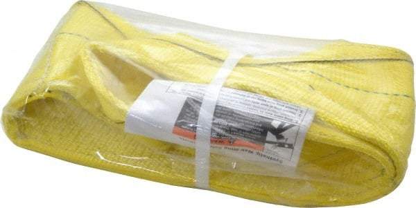 Lift-All - 3' Long x 6" Wide, 7,200 Lb Vertical Capacity, 1 Ply, Nylon Web Sling - 5,800 Lb Choker Capacity, Yellow - Industrial Tool & Supply
