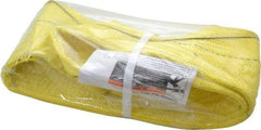 Lift-All - 3' Long x 6" Wide, 7,200 Lb Vertical Capacity, 1 Ply, Nylon Web Sling - 5,800 Lb Choker Capacity, Yellow - Industrial Tool & Supply
