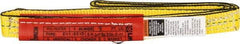 Lift-All - 3' Long x 1" Wide, 2,400 Lb Vertical Capacity, 1 Ply, Nylon Web Sling - 1,900 Lb Choker Capacity, Yellow - Industrial Tool & Supply