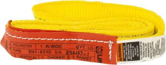 Lift-All - 4' Long x 1" Wide, 2,400 Lb Vertical Capacity, 1 Ply, Polyester Web Sling - 1,900 Lb Choker Capacity, Yellow - Industrial Tool & Supply