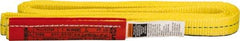 Lift-All - 6' Long x 1" Wide, 2,400 Lb Vertical Capacity, 1 Ply, Polyester Web Sling - 1,900 Lb Choker Capacity, Yellow - Industrial Tool & Supply
