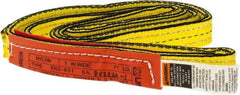 Lift-All - 7' Long x 1" Wide, 2,400 Lb Vertical Capacity, 1 Ply, Nylon Web Sling - 1,900 Lb Choker Capacity, Yellow - Industrial Tool & Supply