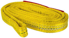 Lift-All - 5' Long x 1" Wide, 4,800 Lb Vertical Capacity, 2 Ply, Polyester Web Sling - 3,800 Lb Choker Capacity, Yellow - Industrial Tool & Supply