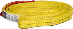 Lift-All - 6' Long x 1" Wide, 4,800 Lb Vertical Capacity, 2 Ply, Nylon Web Sling - 3,800 Lb Choker Capacity, Yellow - Industrial Tool & Supply