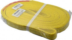 Lift-All - 10' Long x 1" Wide, 4,800 Lb Vertical Capacity, 2 Ply, Nylon Web Sling - 3,800 Lb Choker Capacity, Yellow - Industrial Tool & Supply