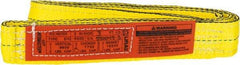 Lift-All - 3' Long x 2" Wide, 9,600 Lb Vertical Capacity, 2 Ply, Nylon Web Sling - 7,700 Lb Choker Capacity, Yellow - Industrial Tool & Supply