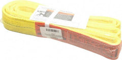Lift-All - 4' Long x 2" Wide, 9,600 Lb Vertical Capacity, 2 Ply, Nylon Web Sling - 7,700 Lb Choker Capacity, Yellow - Industrial Tool & Supply
