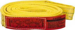 Lift-All - 6' Long x 2" Wide, 9,600 Lb Vertical Capacity, 2 Ply, Nylon Web Sling - 7,700 Lb Choker Capacity, Yellow - Industrial Tool & Supply
