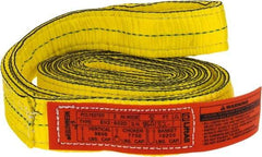 Lift-All - 8' Long x 2" Wide, 9,600 Lb Vertical Capacity, 2 Ply, Nylon Web Sling - 7,700 Lb Choker Capacity, Yellow - Industrial Tool & Supply