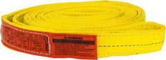 Lift-All - 10' Long x 2" Wide, 9,600 Lb Vertical Capacity, 2 Ply, Nylon Web Sling - 7,700 Lb Choker Capacity, Yellow - Industrial Tool & Supply