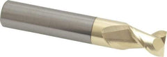 Accupro - 15/32", 5/8" LOC, 1/2" Shank Diam, 3" OAL, 2 Flute, Solid Carbide Square End Mill - Single End, ZrN Finish, Spiral Flute, 45° Helix, Centercutting, Right Hand Cut, Right Hand Flute - Industrial Tool & Supply