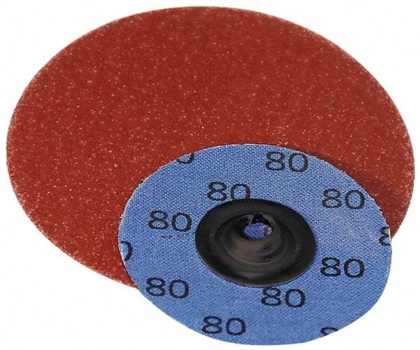 Superior Abrasives - 3" Disc Diam, 100 Grit, Aluminum Oxide Quick Change Disc - Type S Attaching System, Coated, Fine Grade - Industrial Tool & Supply