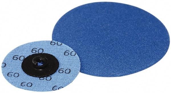 Superior Abrasives - 3" Disc Diam, 60 Grit, Zirconia Alumina Quick Change Disc - Type S Attaching System, Coated, Medium Grade - Industrial Tool & Supply