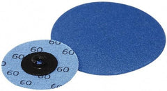Superior Abrasives - 3" Disc Diam, 60 Grit, Zirconia Alumina Quick Change Disc - Type S Attaching System, Coated, Medium Grade - Industrial Tool & Supply