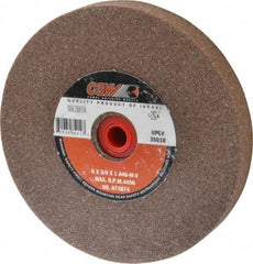 Camel Grinding Wheels - 46 Grit Aluminum Oxide Bench & Pedestal Grinding Wheel - 6" Diam x 1" Hole x 3/4" Thick, 4456 Max RPM, M Hardness, Coarse Grade , Vitrified Bond - Industrial Tool & Supply
