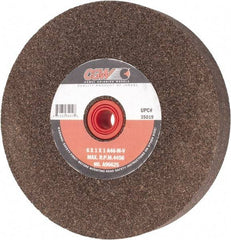Camel Grinding Wheels - 46 Grit Aluminum Oxide Bench & Pedestal Grinding Wheel - 6" Diam x 1" Hole x 1" Thick, 4456 Max RPM, M Hardness, Coarse Grade , Vitrified Bond - Industrial Tool & Supply