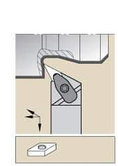 Kennametal - DVON, Right Hand Cut, 17.5° Lead Angle, 1-1/4" Shank Height x 1" Shank Width, Negative Rake Indexable Turning Toolholder - 6" OAL, VN..33. Insert Compatibility, Series Kenclamp - Industrial Tool & Supply