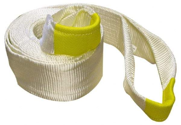 Erickson Manufacturing - 30' Long x 6" Wide, 55,000 Lb Basket Capacity, Polyester Web Sling - White, with Loop Ends - Industrial Tool & Supply