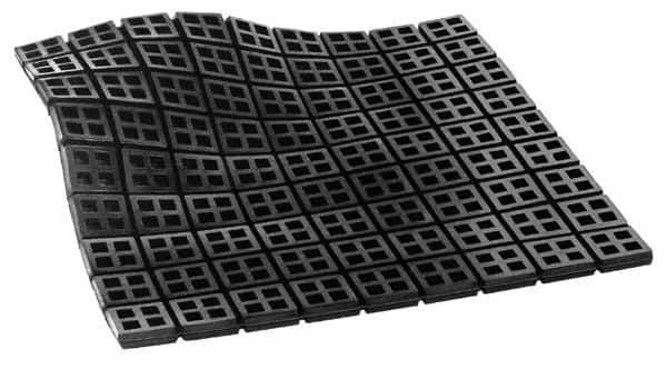 Mason Ind. - 18" Long x 18" Wide x 3/8" Thick, Rubber, Machinery Leveling Pad & Mat - 14,580 Lb Max Load, Black - Industrial Tool & Supply