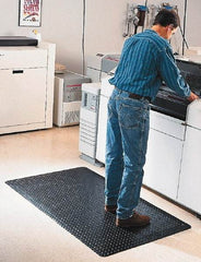Wearwell - 75' Long x 6' Wide, Dry Environment, Anti-Fatigue Matting - Black, Vinyl with Nitrile Blend Base, Beveled on 4 Sides - Industrial Tool & Supply