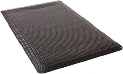 Wearwell - 5 Ft. Long x 3 Ft. Wide x 9/16 Inch Thick, Vinyl Diamond Plate Surface Pattern, Electrically Conductive Antistatic Matting - 1 x 106 to 8 x 106 Ohm Surface to Surface, 5 x 105 to 1 x 107 Ohm Surface to Ground Resistivity, Black - Industrial Tool & Supply