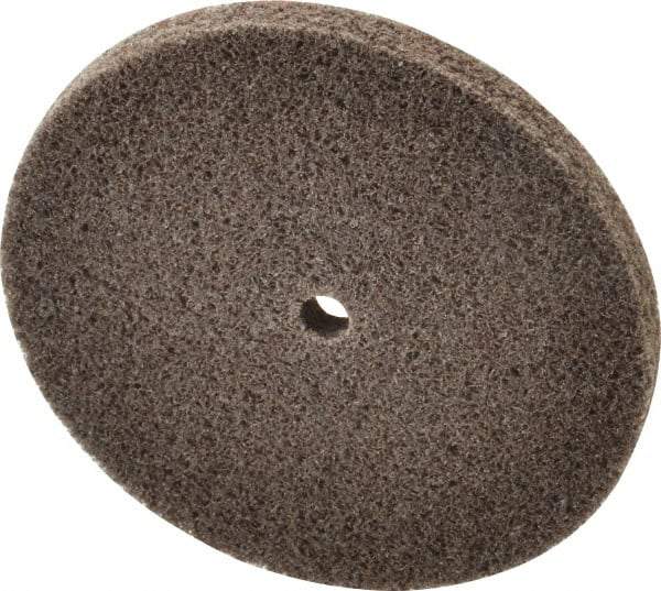 3M - 3" Diam, 1/4" Center Hole, Medium Grade, Aluminum Oxide Deburring Wheel - Unitized, Density 6 Hard, 18,100 RPM - Industrial Tool & Supply