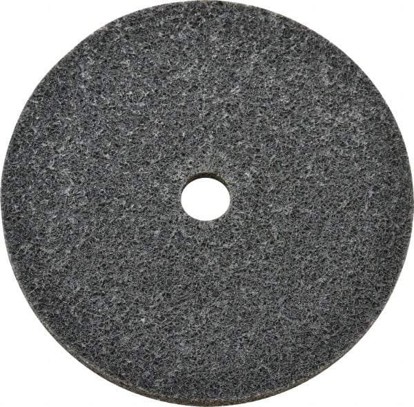 3M - 3" Diam, 1/4" Face Width, 3/8" Center Hole, Fine Grade, Silicon Carbide Deburring Wheel - Unitized, Hard Density 6 Grade, 18,100 RPM - Industrial Tool & Supply
