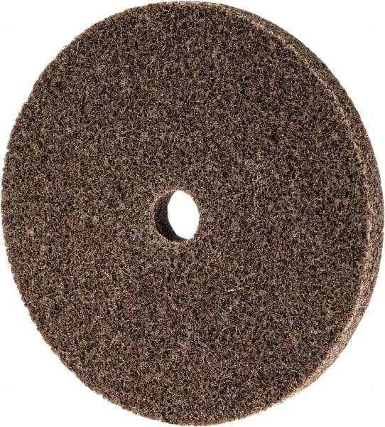 3M - 3" Diam, 1/4" Face Width, 3/8" Center Hole, Medium Grade, Aluminum Oxide Deburring Wheel - Unitized, Hard Density 8 Grade, 18,100 RPM - Industrial Tool & Supply