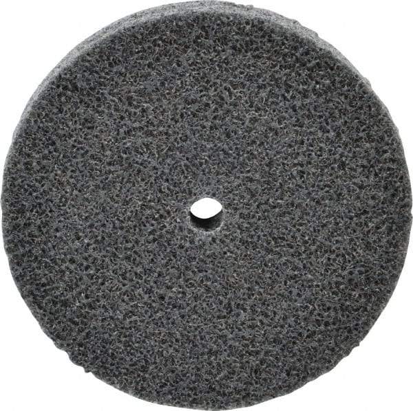 3M - 3" Diam, 1/2" Face Width, 1/4" Center Hole, Fine Grade, Silicon Carbide Deburring Wheel - Unitized, Soft Density 2 Grade, 10,000 RPM - Industrial Tool & Supply