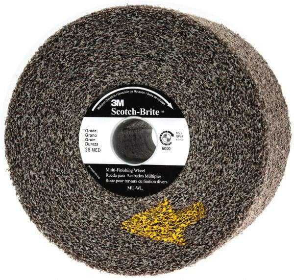 3M - 6" Diam, 4" Face Width, 1" Center Hole, Medium Grade, Silicon Carbide Deburring Wheel - Convolute, Soft Density 2 Grade, 6,000 RPM - Industrial Tool & Supply