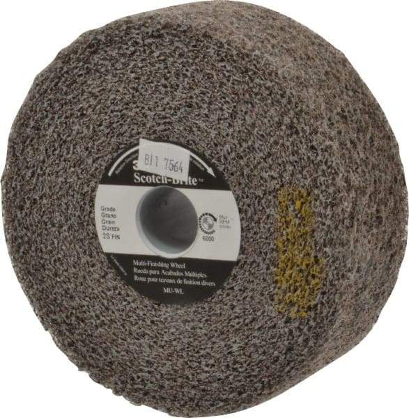 3M - 6" Diam, 2" Face Width, 1" Center Hole, Fine Grade, Silicon Carbide Deburring Wheel - Convolute, Soft Density 2 Grade, 6,000 RPM - Industrial Tool & Supply