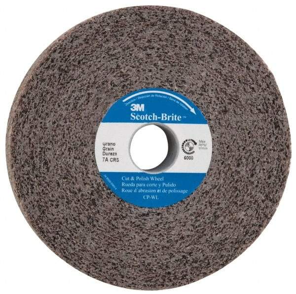 3M - 8" Diam, 1/2" Face Width, 3" Center Hole, Medium Grade, Aluminum Oxide Deburring Wheel - Convolute, Hard Density 7 Grade, 4,500 RPM - Industrial Tool & Supply